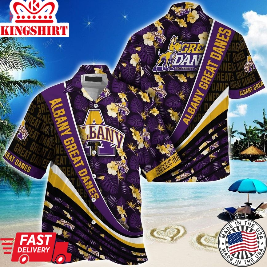 Ncaa Albany Great Danes Limited Edition Trendy Hawaiian Shirt Aloha Shirt