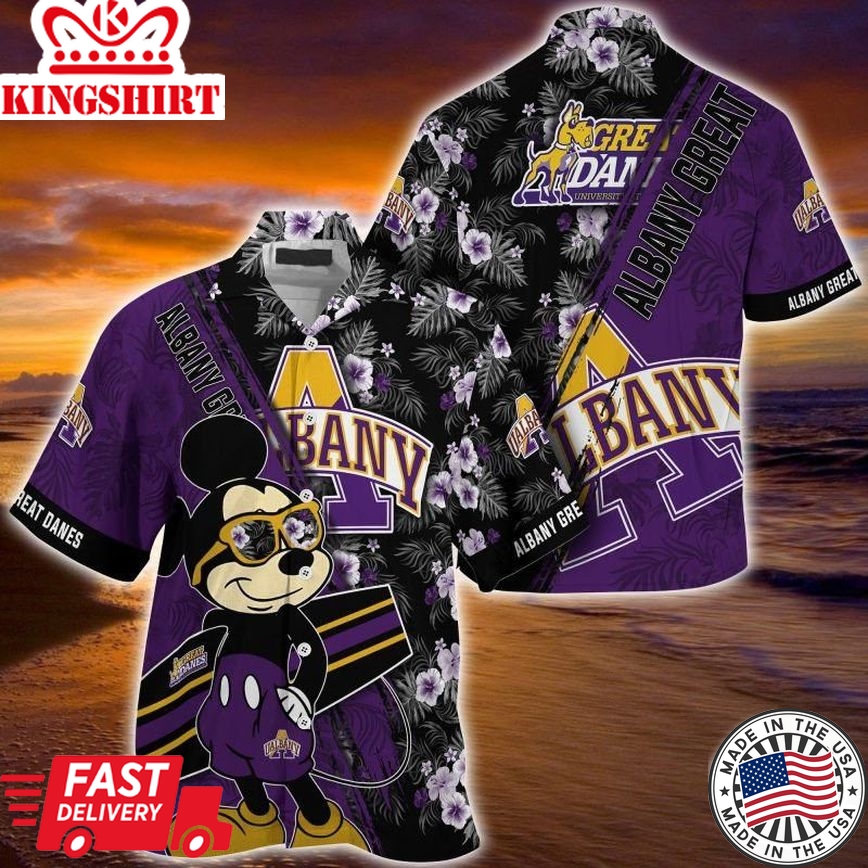 Ncaa Albany Great Danes Mickey Trendy Hawaiian Shirt Aloha Shirt