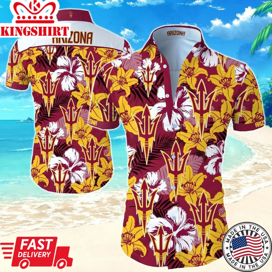 Ncaa Arizona State Sun Devils Flower Trendy Hawaiian Shirt Aloha Shirt