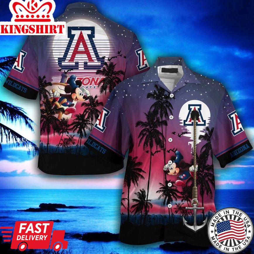 Ncaa Arizona Wildcats Mickey Mouse Trendy Hawaiian Shirt Aloha Shirt