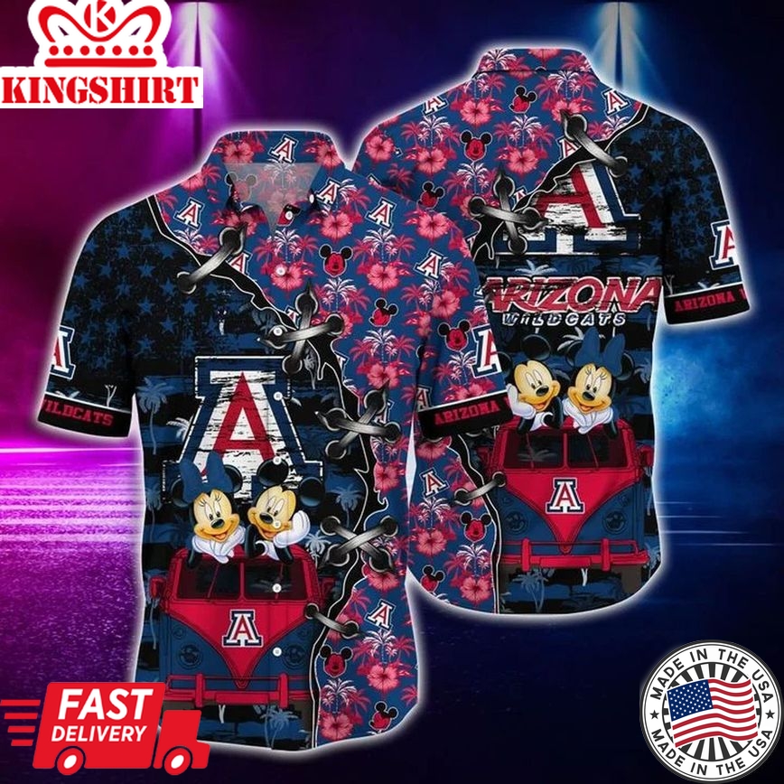 Ncaa Arizona Wildcats Mickey Mouse Trendy Hawaiian Shirt V3 Aloha Shirt