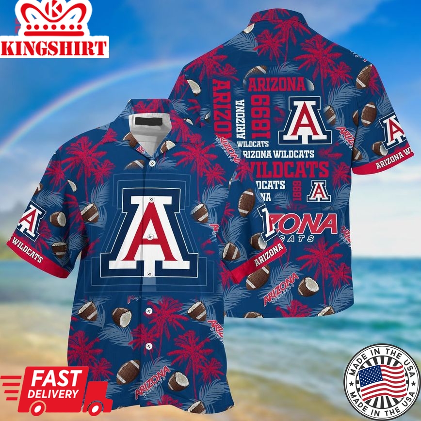 Ncaa Arizona Wildcats Red Blue Coconut Trendy Hawaiian Shirt Aloha Shirt