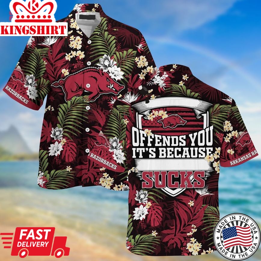 Ncaa Arkansas Razorbacks Black Mascot Trendy Hawaiian Shirt Aloha Shirt