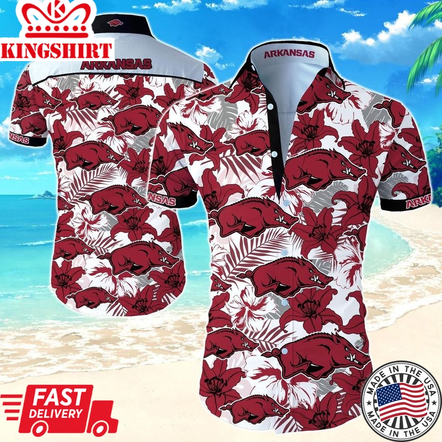 Ncaa Arkansas Razorbacks Red Trendy Hawaiian Shirt Aloha Shirt