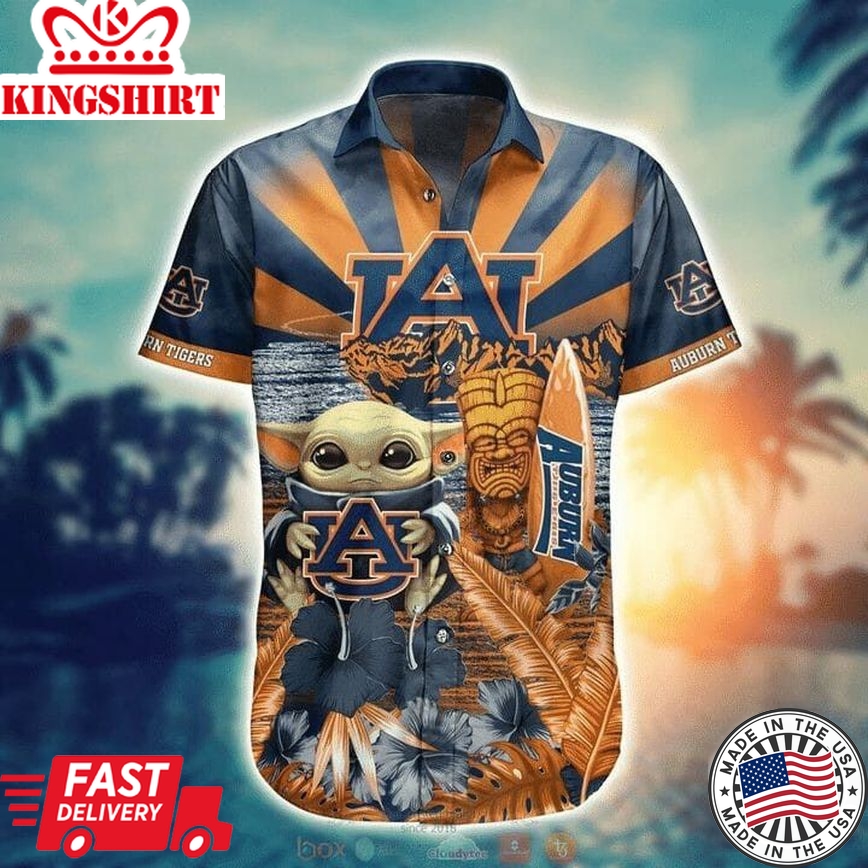 Ncaa Auburn Tigers Baby Yoda Trendy Hawaiian Shirt Aloha Shirt