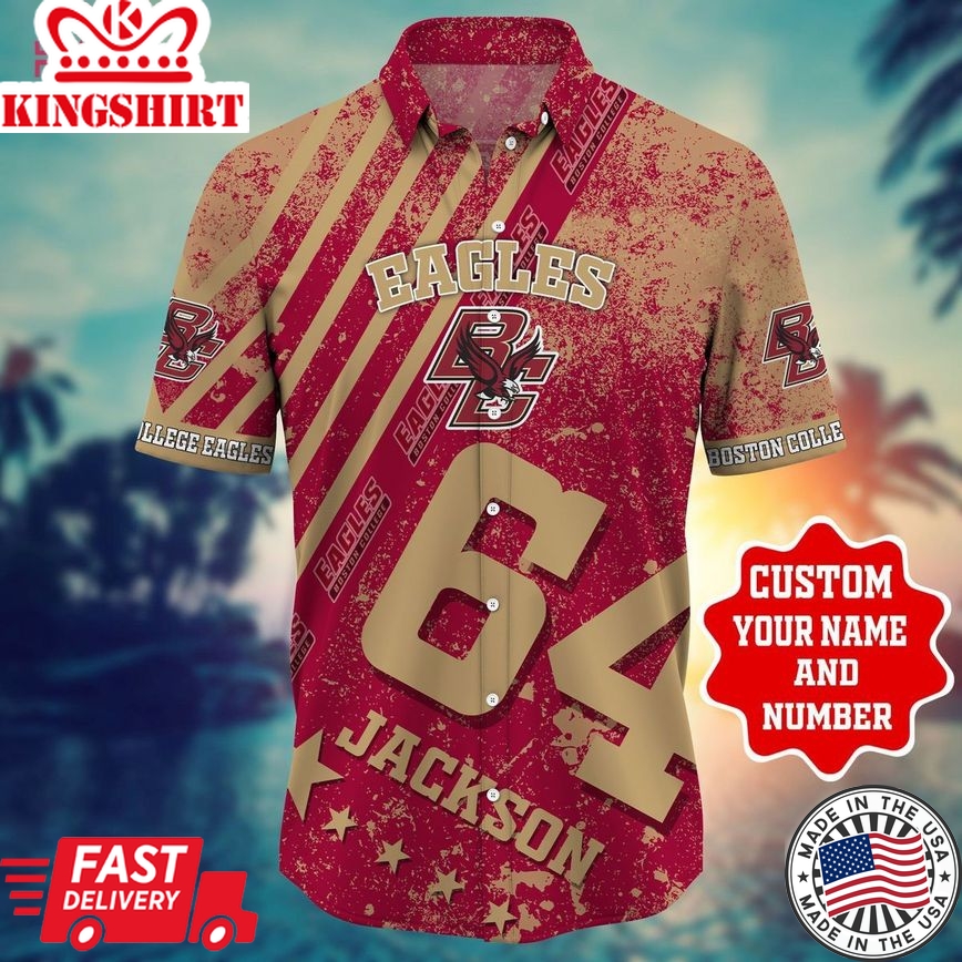 Ncaa Boston College Eagles Custom Name Number Trending Trendy Hawaiian Shirt Aloha Shirt