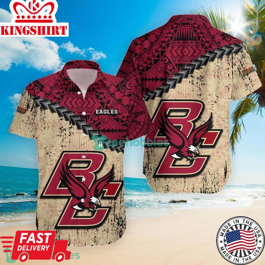 Ncaa Boston College Eagles Grunge Polynesian Tattoo Trendy Hawaiian Shirt Aloha Shirt