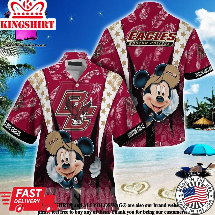 Ncaa Boston College Eagles Mickey Mouse Trendy Hawaiian Shirt V1 Aloha Shirt