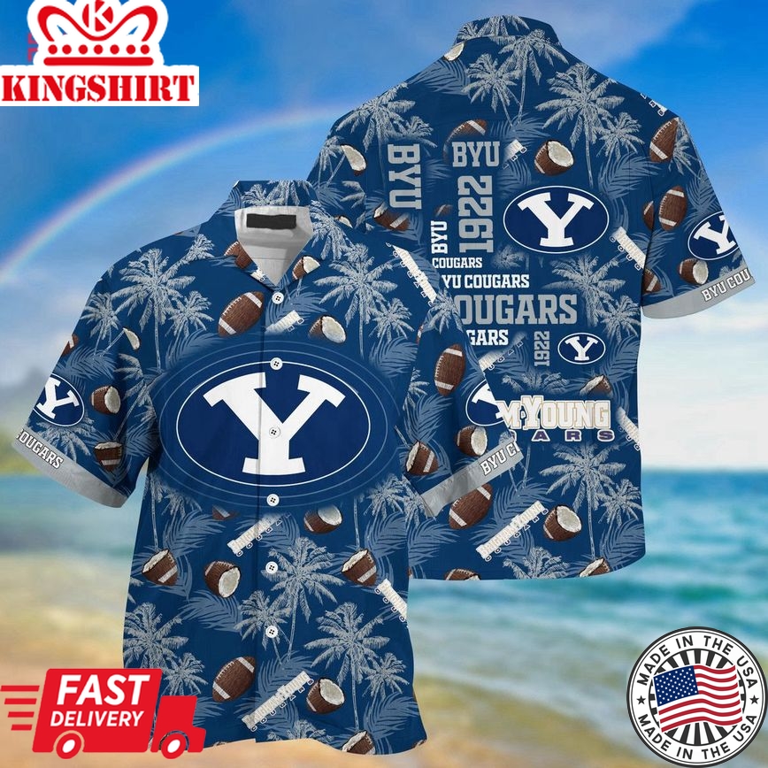 Ncaa Brigham Young Cougars Tropical Coconuts Trendy Hawaiian Shirt Aloha Shirt