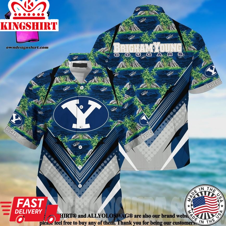 Ncaa Brigham Young Cougars Tropical Island Trendy Hawaiian Shirt Aloha Shirt