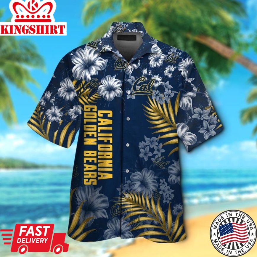 Ncaa California Golden Bears Blue Flowers Trendy Hawaiian Shirt Aloha Shirt