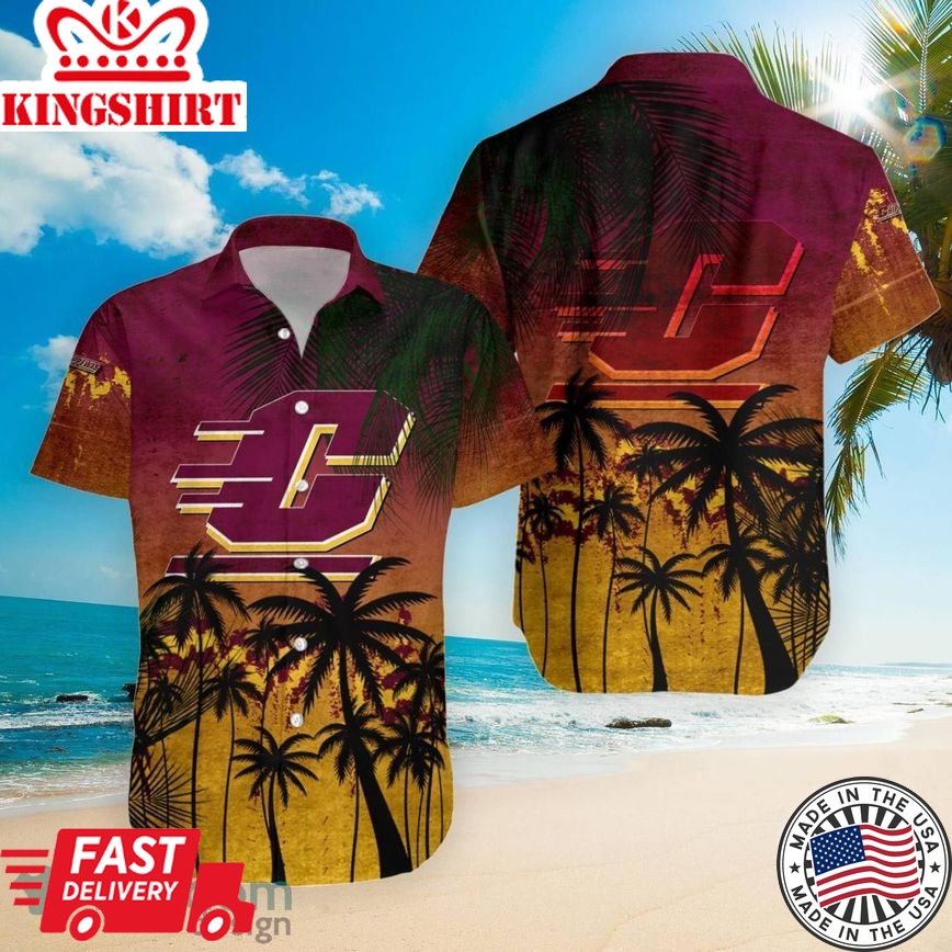 Ncaa Central Michigan Chippewas Coconut Tree Trendy Hawaiian Shirt Aloha Shirt