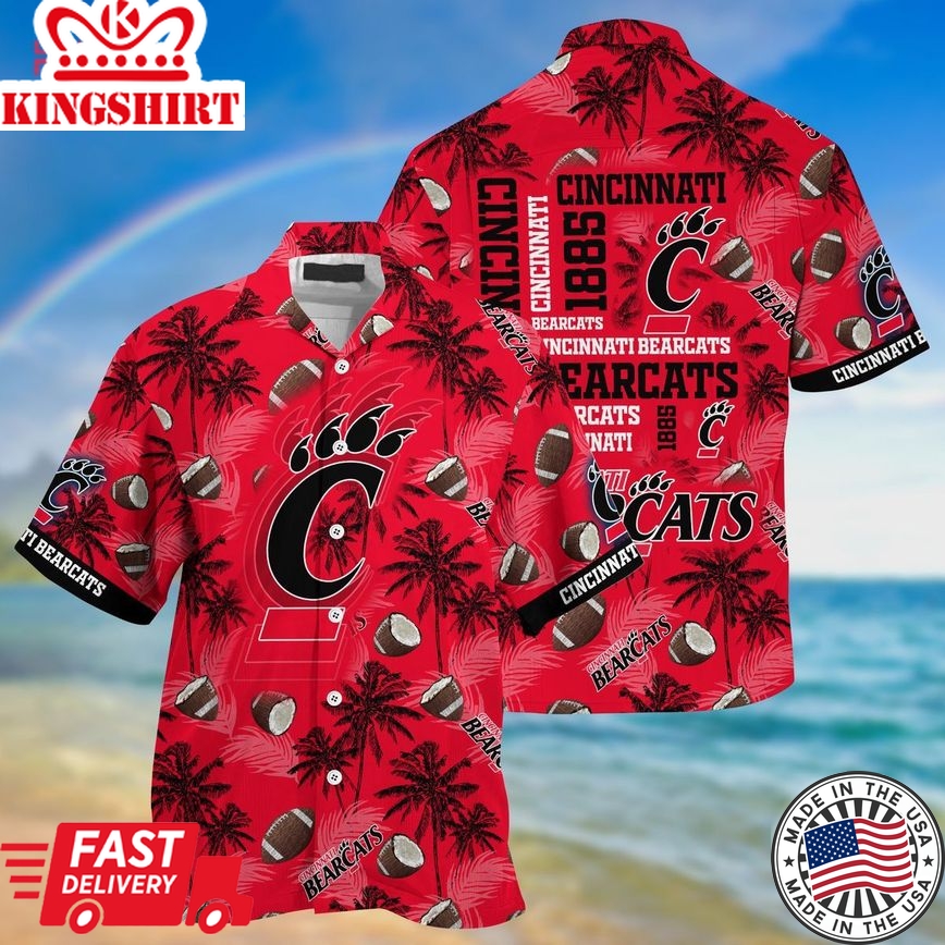 Ncaa Cincinnati Bearcats Coconut Red Trendy Hawaiian Shirt Aloha Shirt