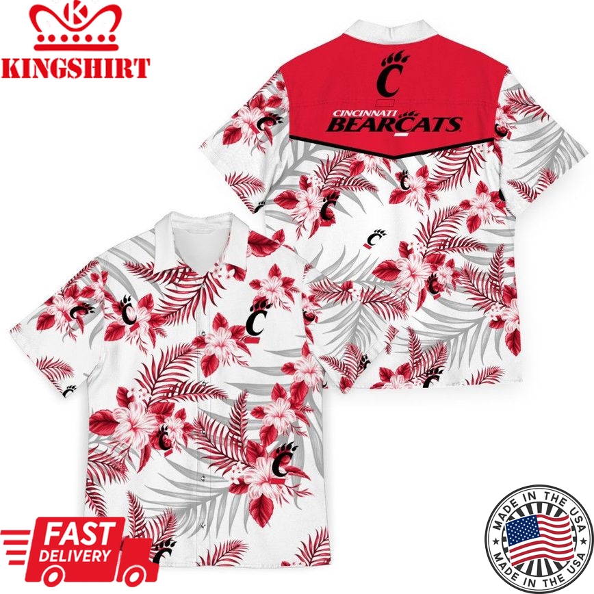 Ncaa Cincinnati Bearcats Flowers White Trendy Hawaiian Shirt Aloha Shirt