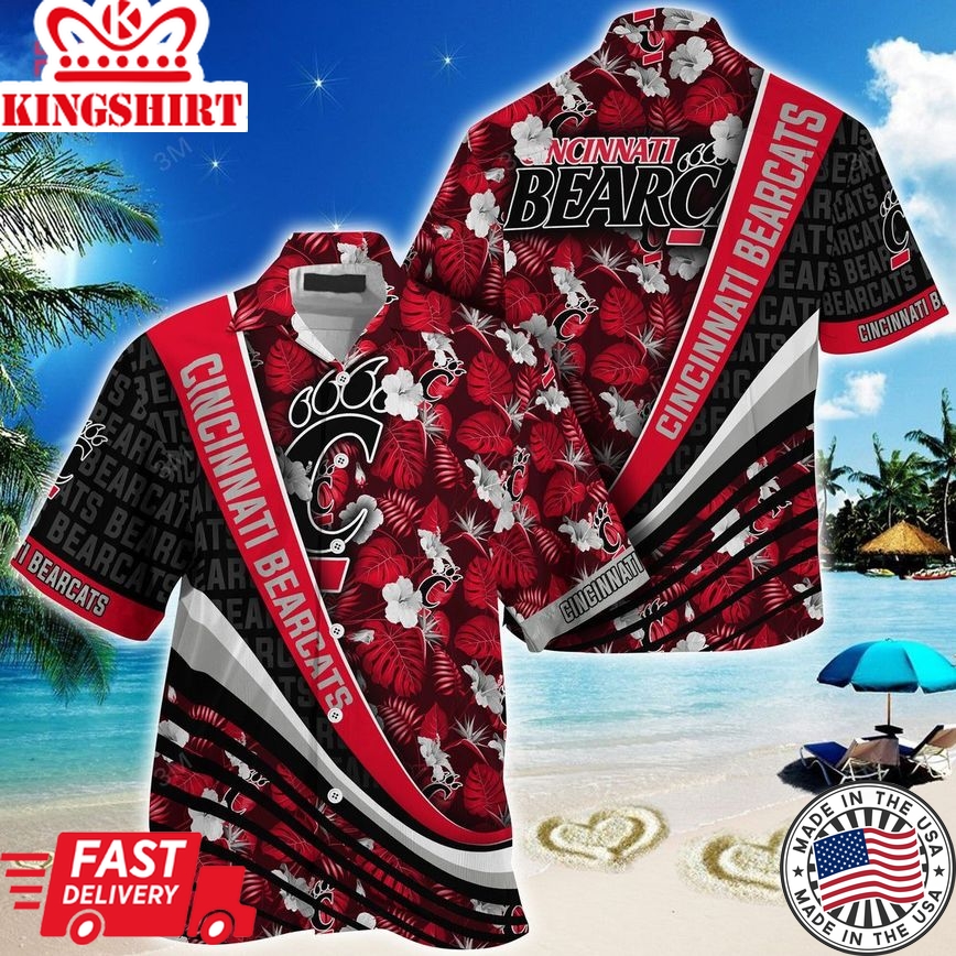 Ncaa Cincinnati Bearcats Red Black Trendy Hawaiian Shirt Aloha Shirt