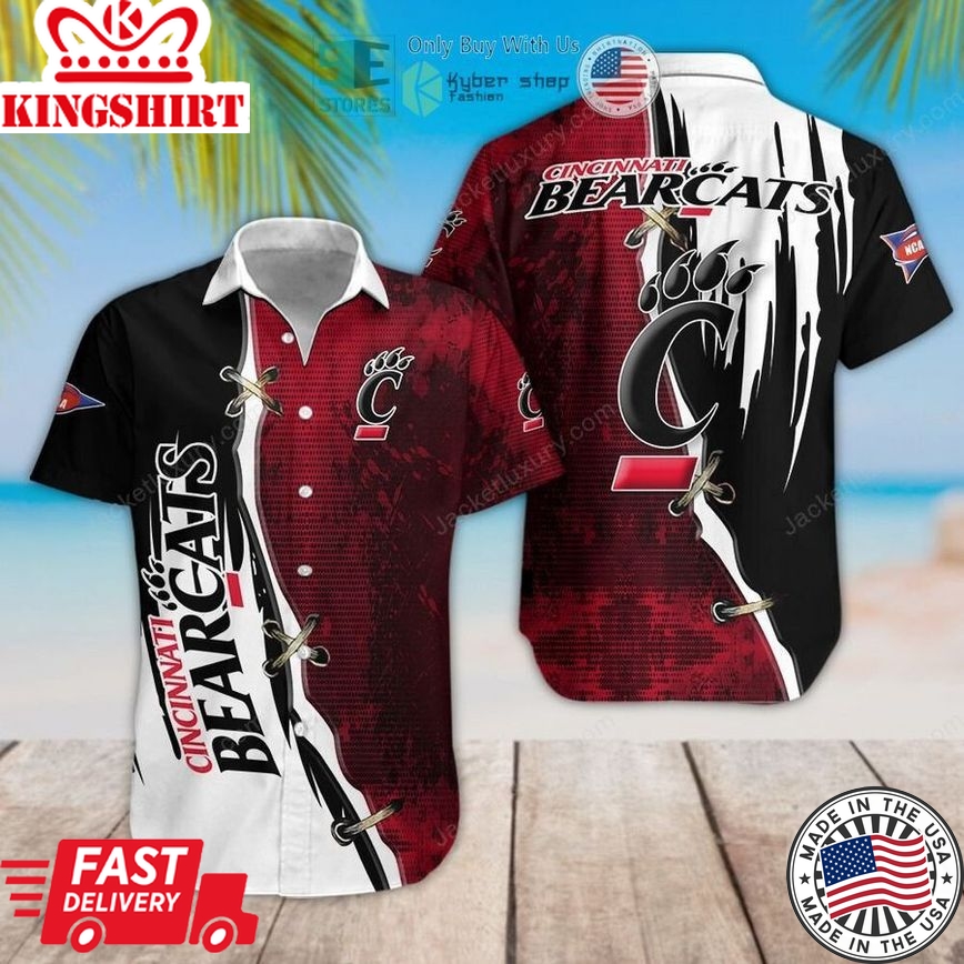 Ncaa Cincinnati Bearcats Red Black Trendy Hawaiian Shirt V2 Aloha Shirt