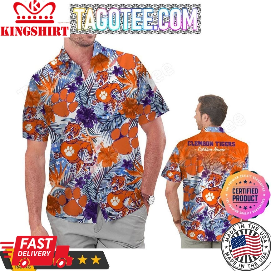 Ncaa Clemson Tigers Custom Name Trendy Hawaiian Shirt V10 Aloha Shirt