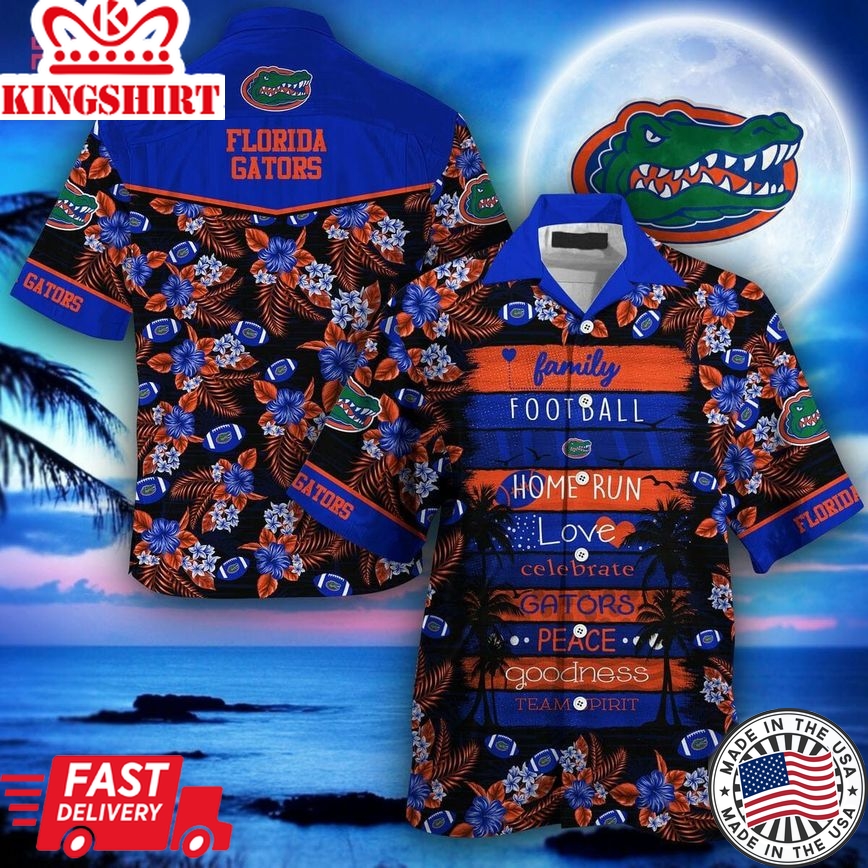 Ncaa Florida Gators Blue Black Speical Trendy Hawaiian Shirt Aloha Shirt