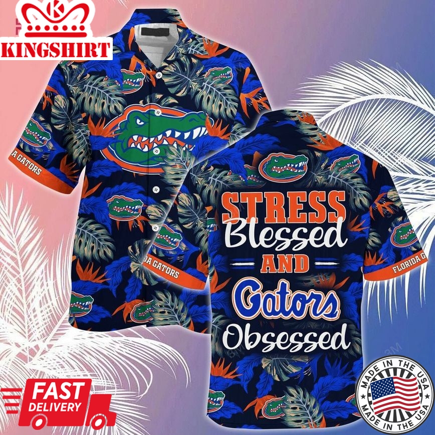 Ncaa Florida Gators Blue Black Trendy Hawaiian Shirt V2 Aloha Shirt