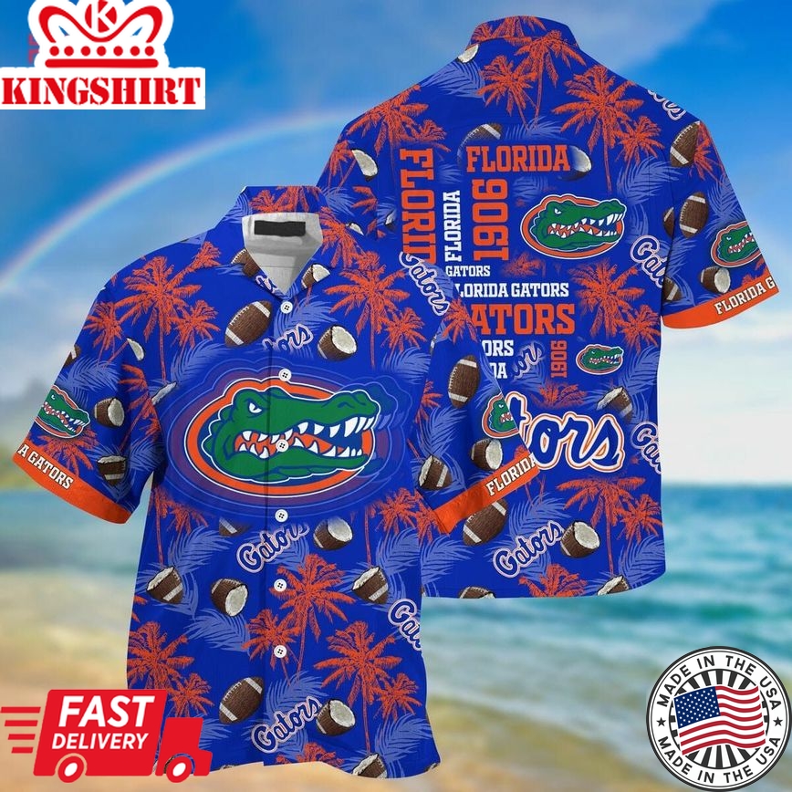 Ncaa Florida Gators Coconut Blue Orange Trendy Hawaiian Shirt Aloha Shirt