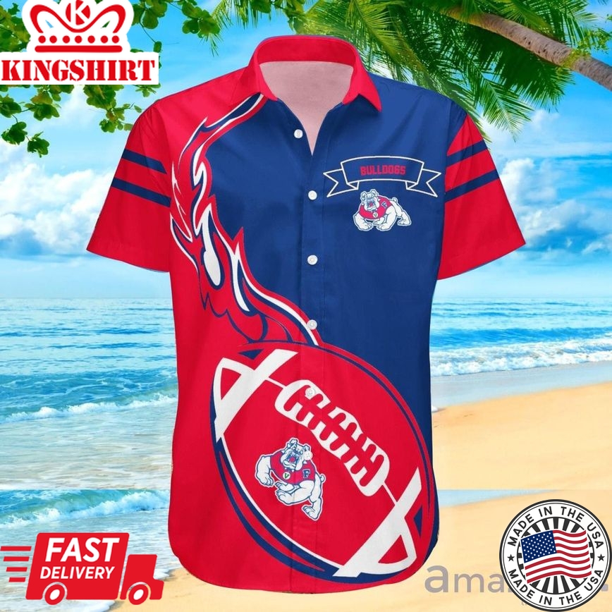 Ncaa Fresno State Bulldogs Flame Ball Trendy Hawaiian Shirt Aloha Shirt