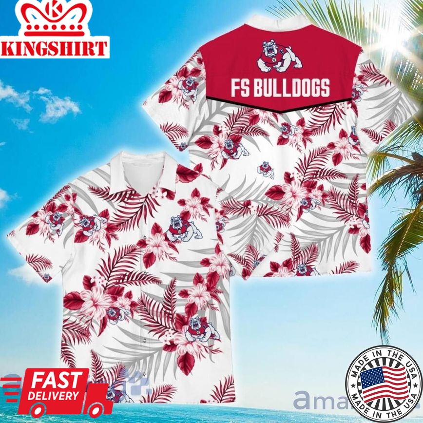 Ncaa Fresno State Bulldogs Tropical Flower Pattern Trendy Hawaiian Shirt Aloha Shirt