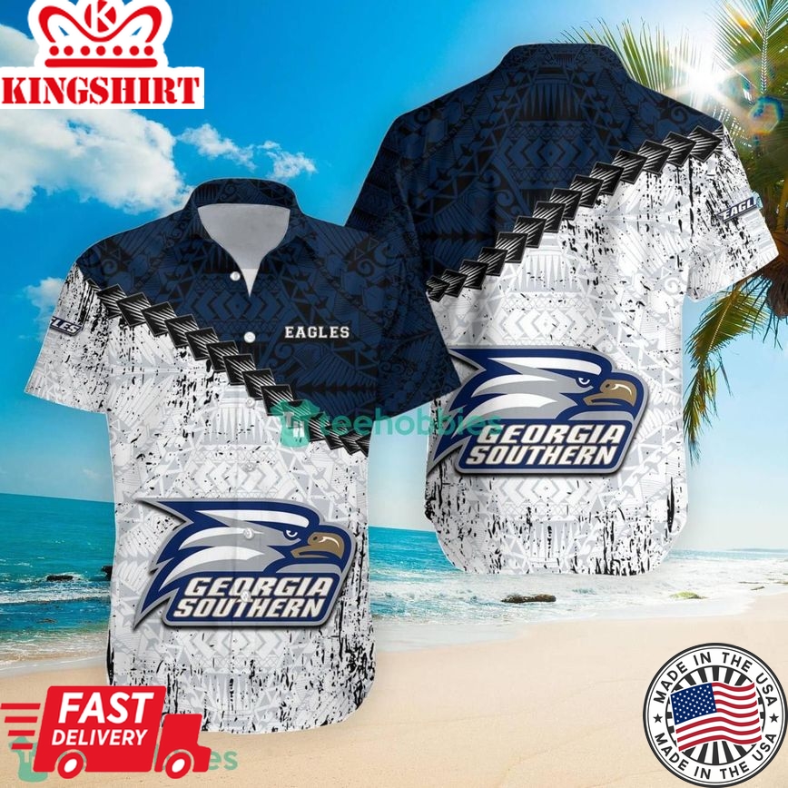 Ncaa Georgia Southern Eagles Grunge Polynesian Tattoo Trendy Hawaiian Shirt Aloha Shirt