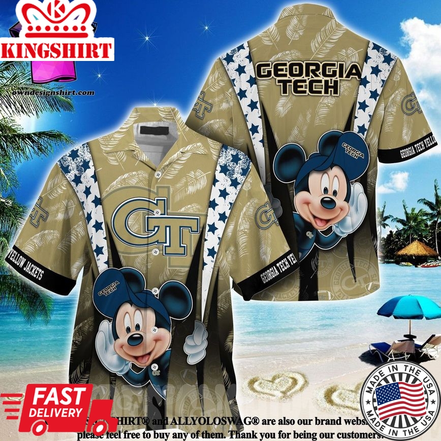 Ncaa Georgia Tech Yellow Jackets Mickey Mouse Trendy Hawaiian Shirt Aloha Shirt