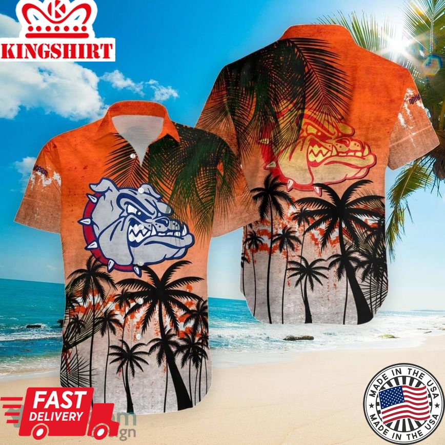 Ncaa Gonzaga Bulldogs Coconut Tree Trendy Hawaiian Shirt Aloha Shirt