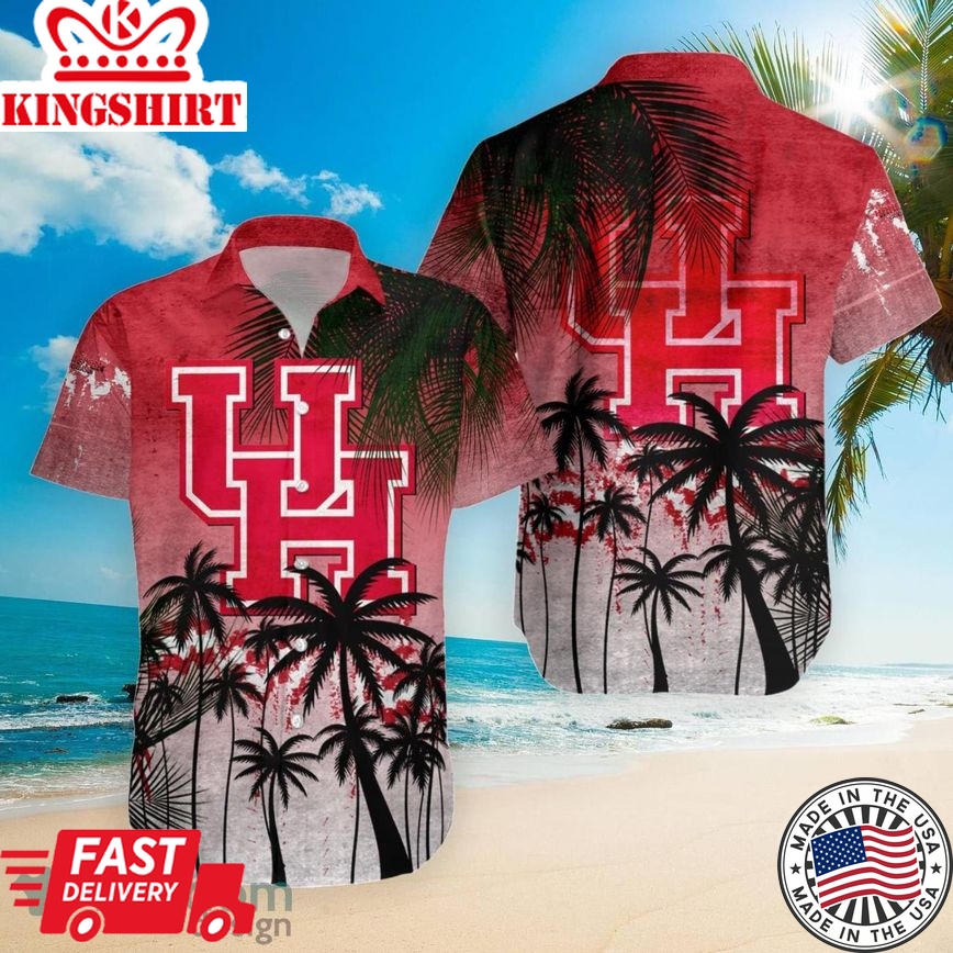 Ncaa Houston Cougars Coconut Tree Trendy Hawaiian Shirt Aloha Shirt