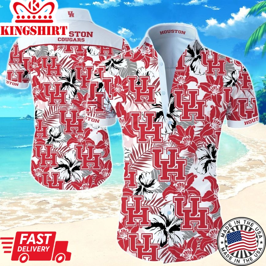 Ncaa Houston Cougars Trendy Hawaiian Shirt Aloha Shirt