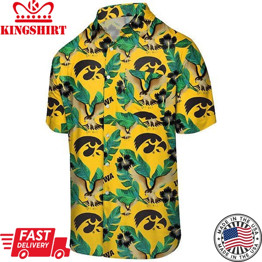 Ncaa Iowa Hawkeyes Gold Green Trendy Hawaiian Shirt Aloha Shirt