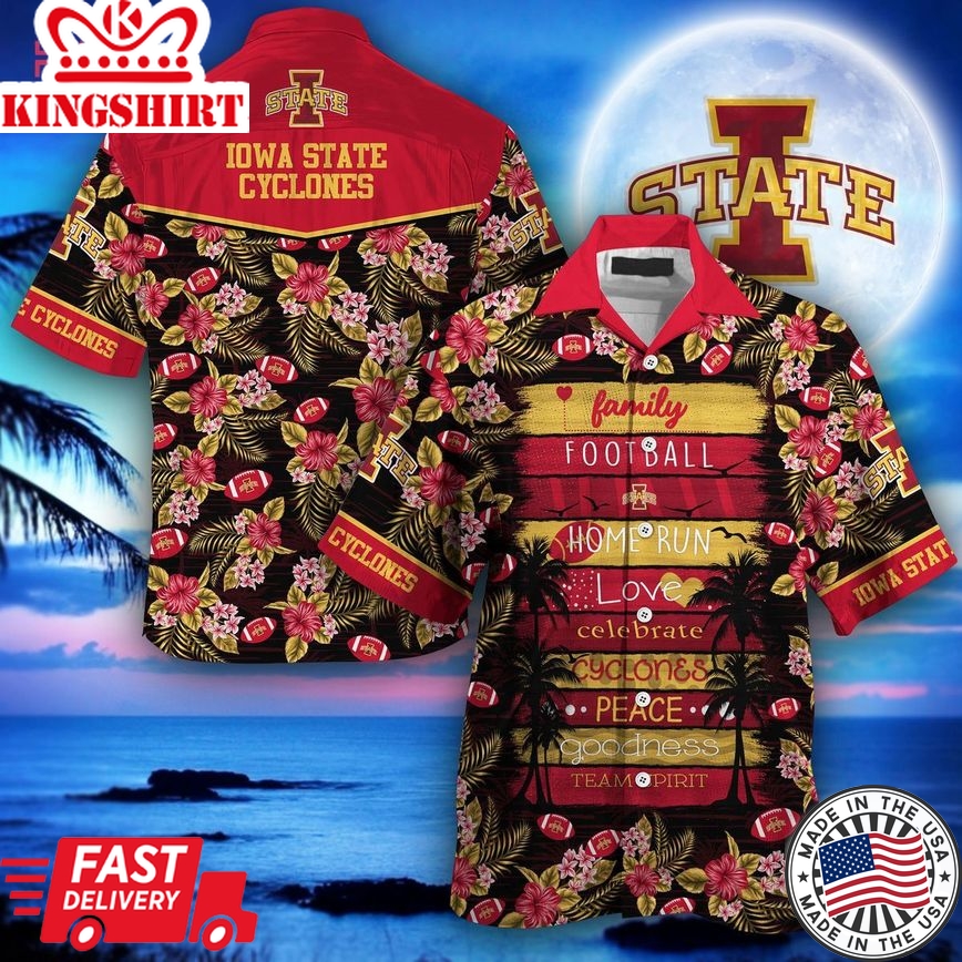 Ncaa Iowa State Cyclones Cardinal Gold Trendy Hawaiian Shirt V5 Aloha Shirt