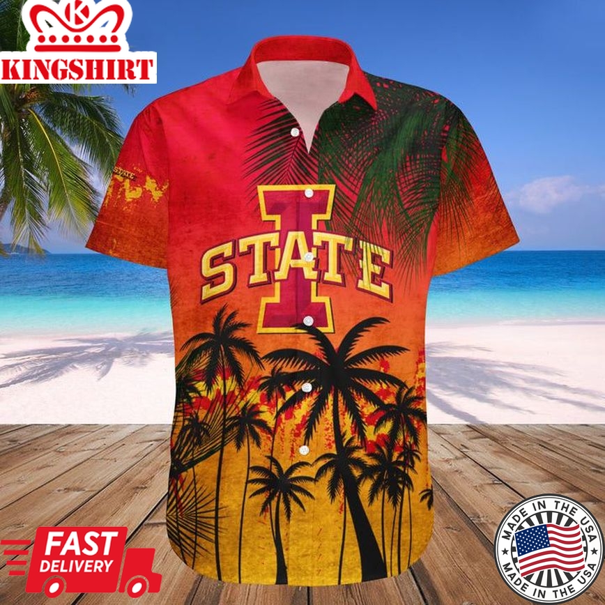 Ncaa Iowa State Cyclones Coconut Tree Trendy Hawaiian Shirt Aloha Shirt