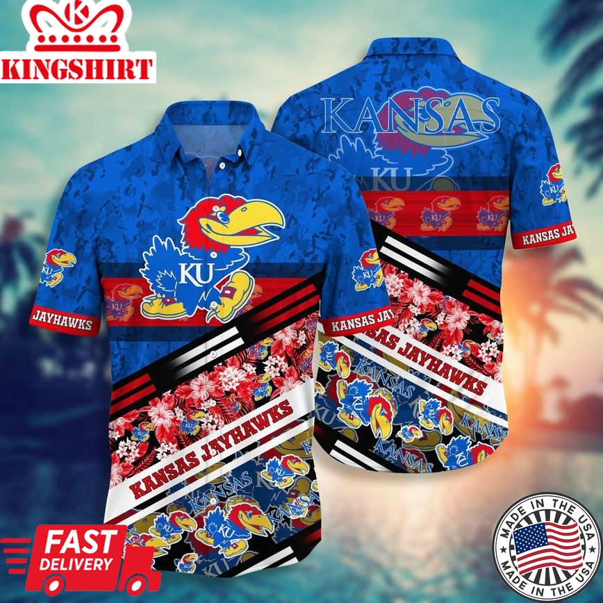 Ncaa Kansas Jayhawks Blue Special Trendy Hawaiian Shirt Aloha Shirt