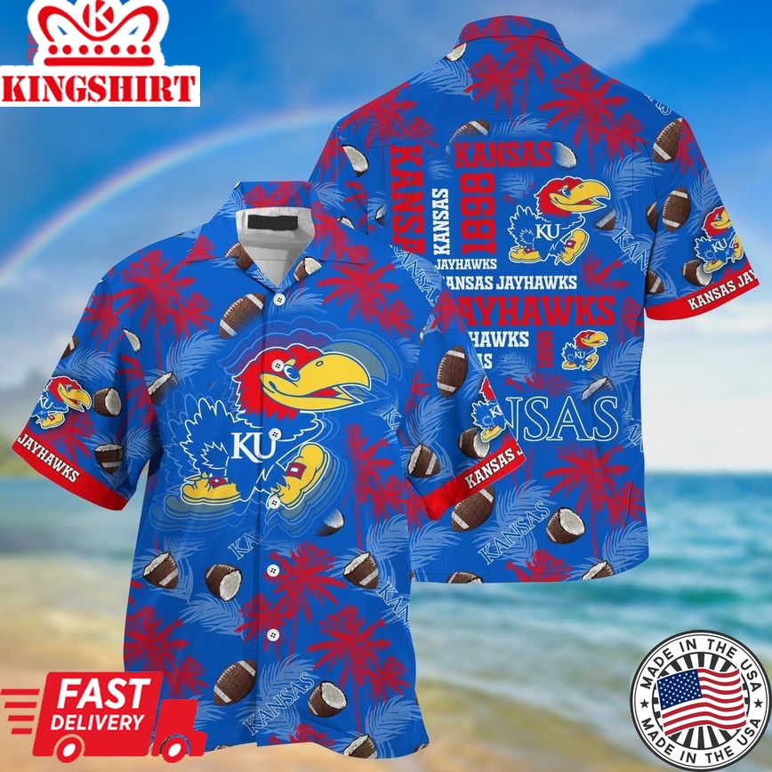 Ncaa Kansas Jayhawks Coconut Blue Trendy Hawaiian Shirt Aloha Shirt