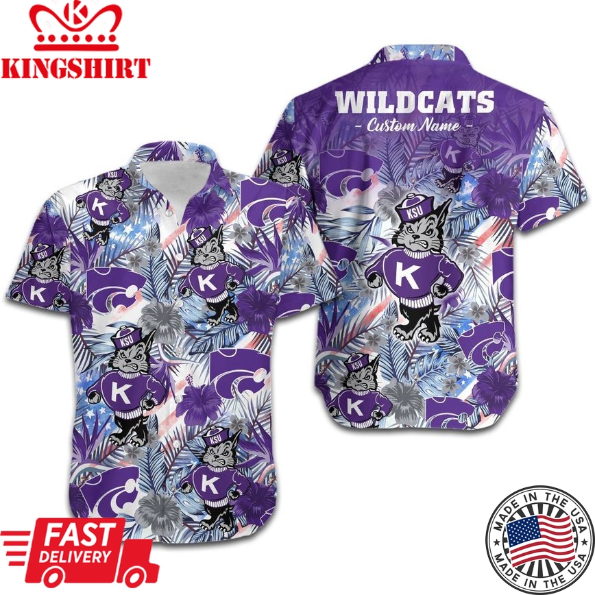 Ncaa Kansas State Wildcats Custom Name Purple Mascot Trendy Hawaiian Shirt Aloha Shirt