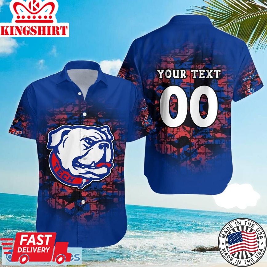 Ncaa Louisiana Tech Bulldogs Custom Text Number Camouflage Vintage Trendy Hawaiian Shirt Aloha Shirt