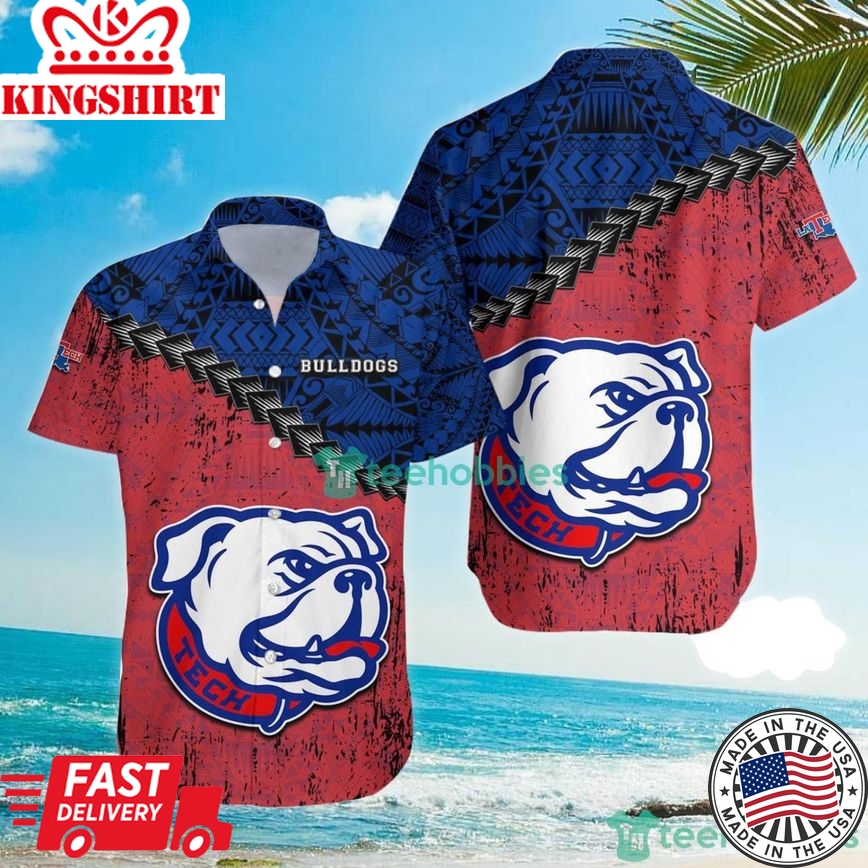 Ncaa Louisiana Tech Bulldogs Grunge Polynesian Tattoo Trendy Hawaiian Shirt Aloha Shirt