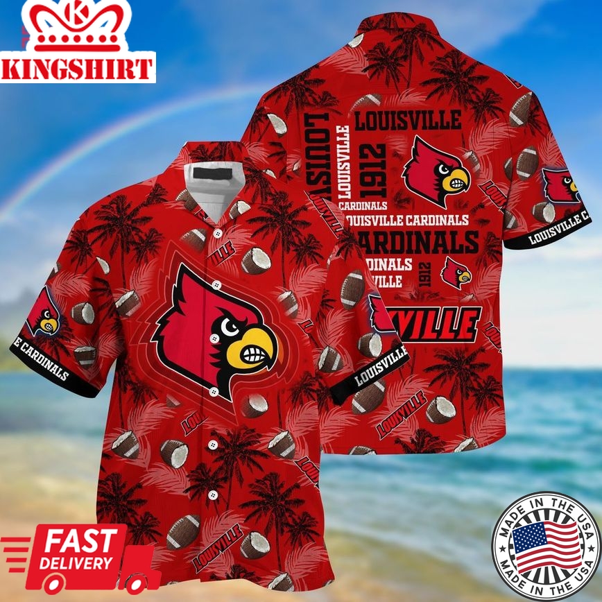 Ncaa Louisville Cardinals Coconut Red Trendy Hawaiian Shirt Aloha Shirt