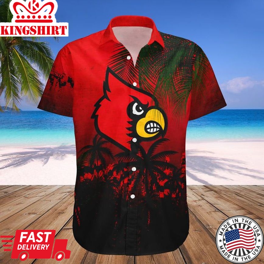 Ncaa Louisville Cardinals Coconut Tree Trendy Hawaiian Shirt Aloha Shirt