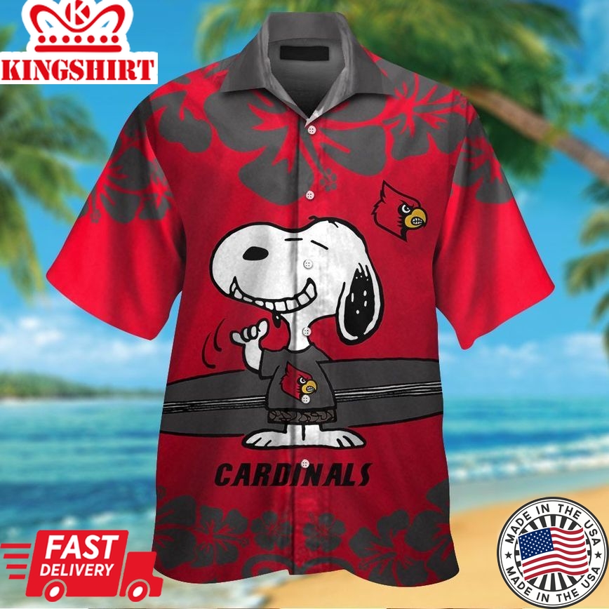 Ncaa Louisville Cardinals Snoopy Red Trendy Hawaiian Shirt Aloha Shirt