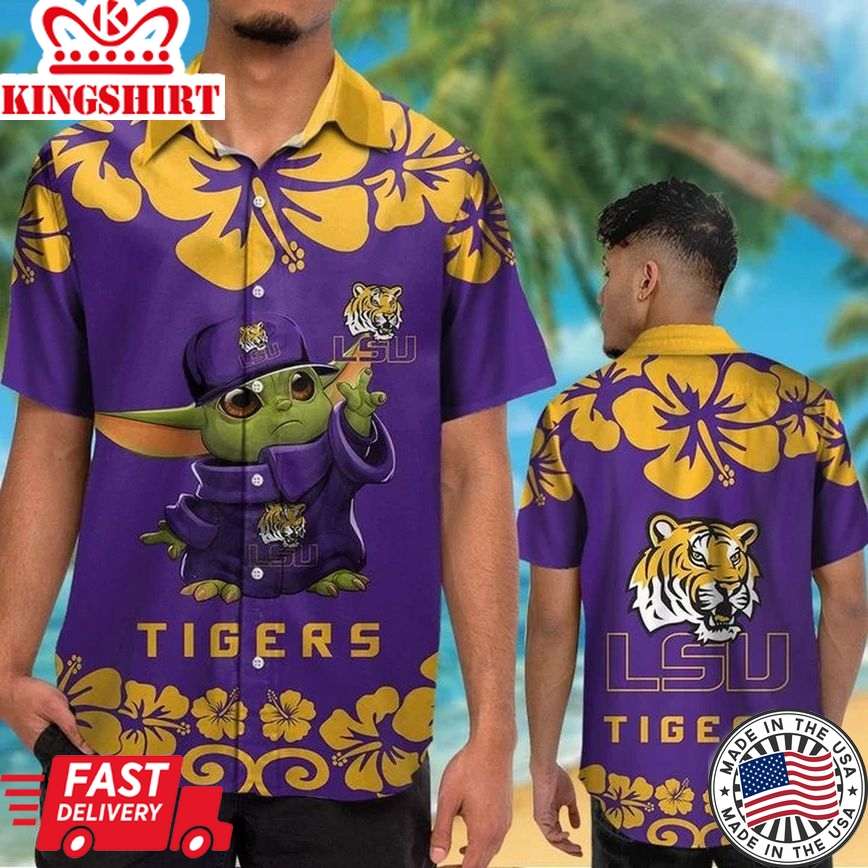 Ncaa Lsu Tigers Baby Yoda Trendy Hawaiian Shirt Aloha Shirt