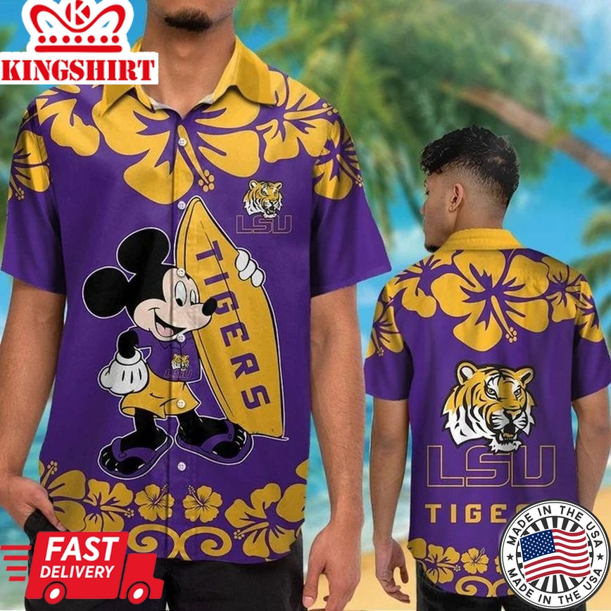 Ncaa Lsu Tigers Mickey Trendy Hawaiian Shirt Aloha Shirt