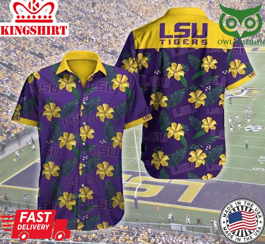 Ncaa Lsu Tigers Purple Gold Trendy Hawaiian Shirt Aloha Shirt