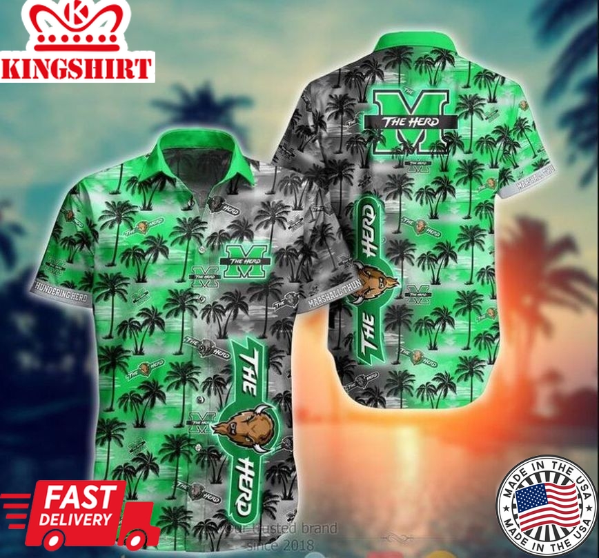 Ncaa Marshall Thundering Herd Coconut Style Trendy Hawaiian Shirt Aloha Shirt