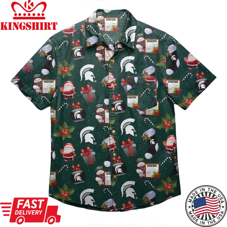 Ncaa Michigan State Spartans Christmas Trendy Hawaiian Shirt Aloha Shirt