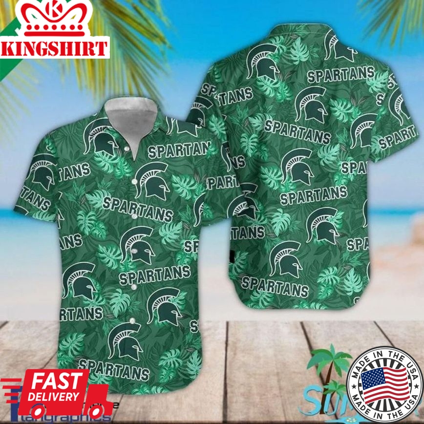 Ncaa Michigan State Spartans Green Trendy Hawaiian Shirt Aloha Shirt