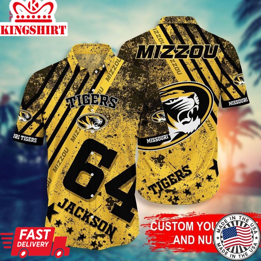 Ncaa Missouri Tigers Custom Name Number Trendy Hawaiian Shirt Aloha Shirt