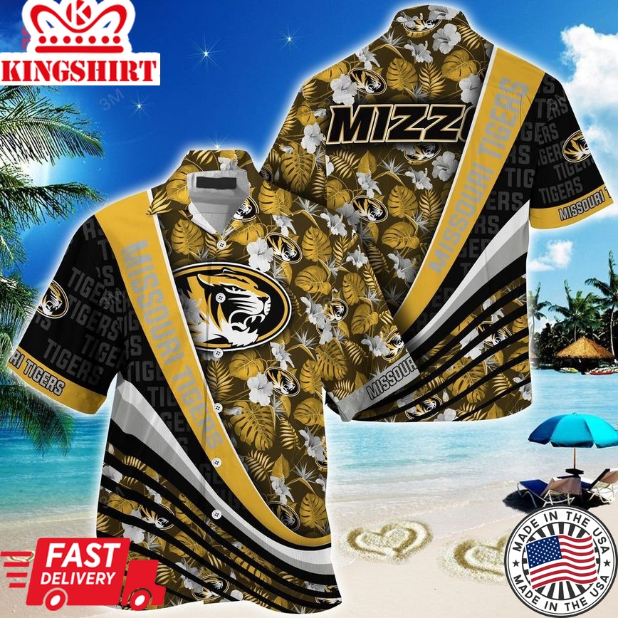 Ncaa Missouri Tigers Gold Black Trendy Hawaiian Shirt Aloha Shirt